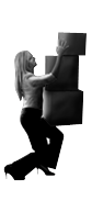 illustration_realisations: femme porte carton en équilibre sur son genou